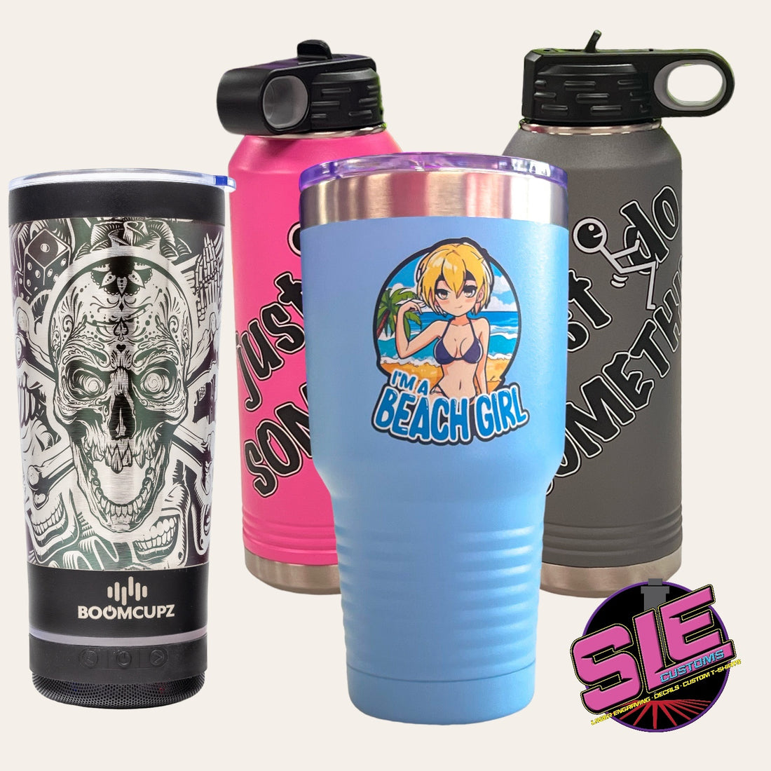 Elevate Your Brand with Custom Tumblers: UV Printing, Engraving, and Laser Marking at SLE Customs