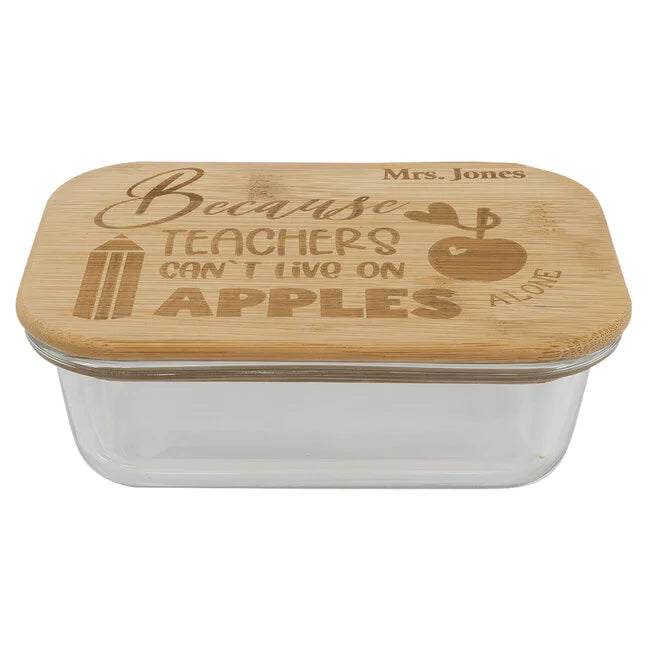 Rectangle Glass Container with Bamboo Lid