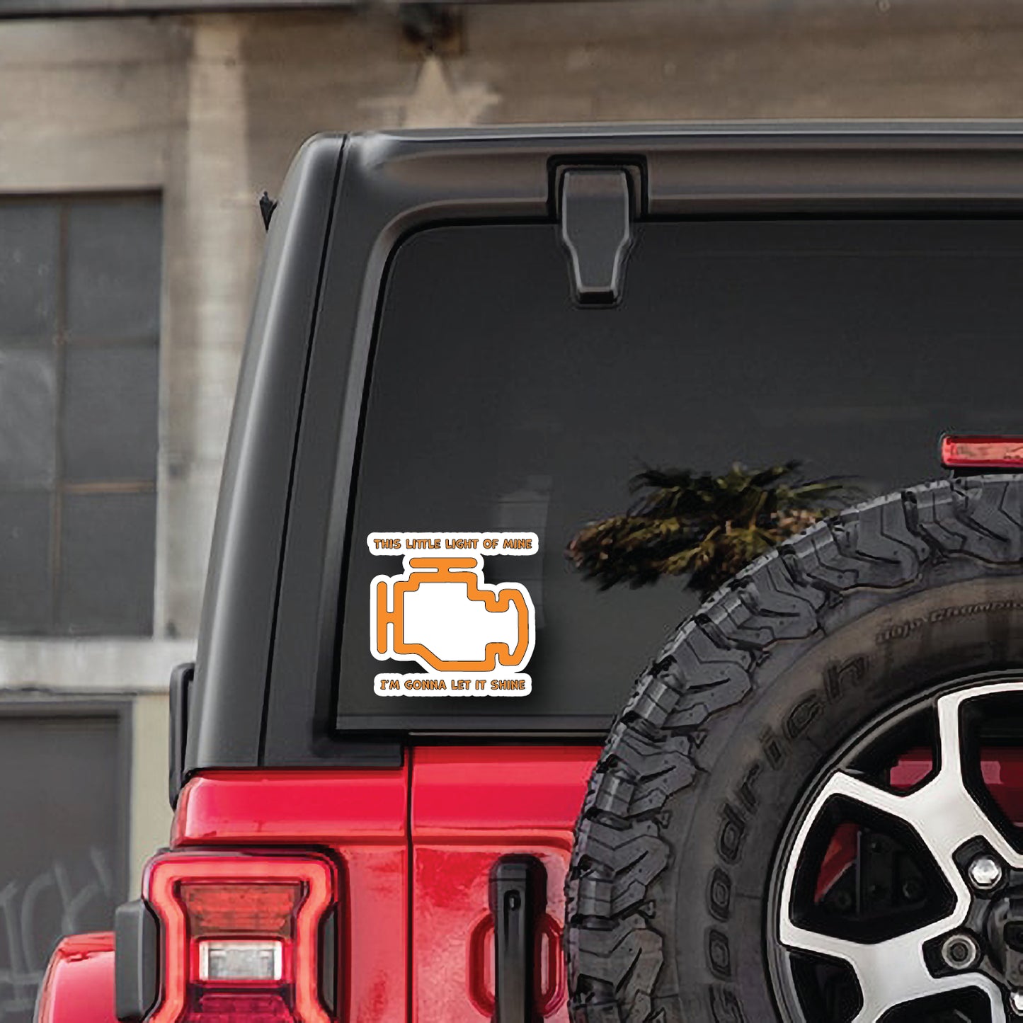 Check Engine Light Sticker, This Little Light of Mine - Humorous Vinyl Decal - 4.5-inch Car and Laptop Sticker