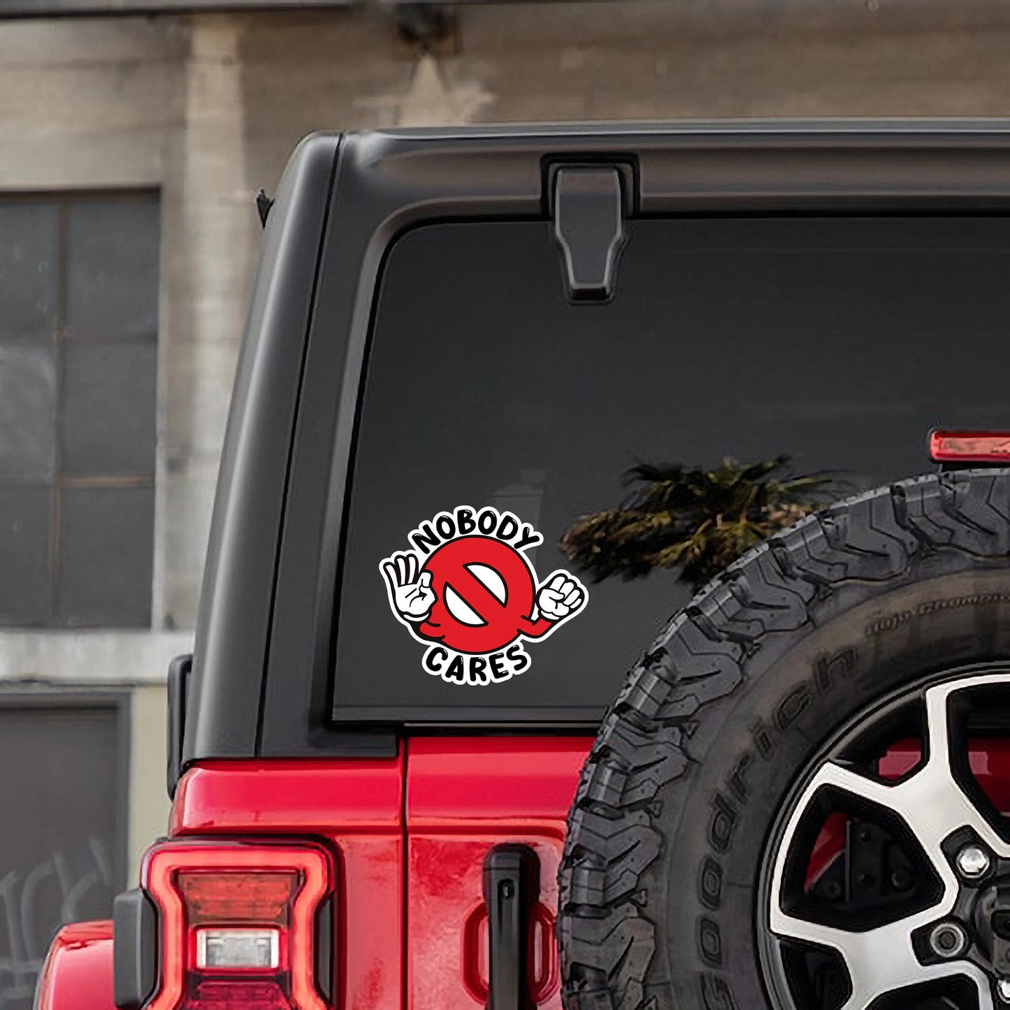 Nobody Cares Sticker - 4.5" Wide Vinyl Decal