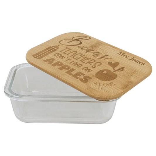 Rectangle Glass Container with Bamboo Lid