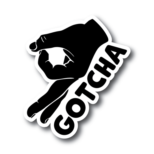 Gotcha Got-em Hand Gesture Humorous Sticker, 4 Inch