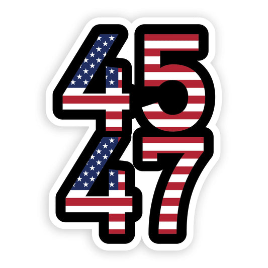 Pro-Trump 45/47 Sticker – 5" Tall Patriotic Vinyl Decal